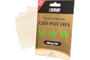 5KIND CLINICAL SKINCARE Extra Strong CBD Patches 1000mg - Pack of 20 - 50mg CBD & 5mg CBG in Every Patch - Calming Cannabidiol, Cannabigerol & Hemp Patches - Natural Patch Made in UK