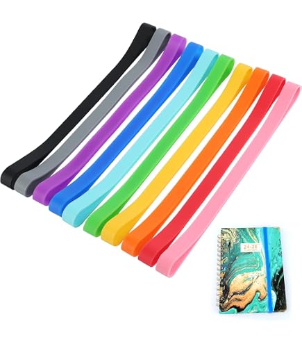 12 Bandes élastiques En Silicone Colorées – Pour Attacher Livres, Papiers, Fournitures De Bureau – Réutilisables – Lot De 12 Pièces - 2