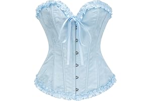 Vrapo Bustier Corset Top for Women | Overbust Lace Up Waist Cincher Shapewear Lingerie