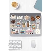 Ms Major Selection Kahve Temalı Sticker Etiket Seti - Coffee Sticker - Laptop Notebook Telefon