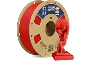 OVERTURE PLA+ Filamento 1.75mm, Toughness Enhanced PLA Roll, Professionale PLA Tenacia, 1kg Filamento(2.2lbs), Precisione Dimensionale 99% Probabilità +/- 0.02 mm (Rosso)