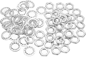 YOKIVE 120pz Dadi Filettati per Tubi Lampade M10 Viti Filettate Esagonali con Rondelle Ideali per Progetti Illuminazione Soffitto Fai da te