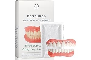 CUOFOL Thermo-Adaptive Smart Full Denture,Silicone Reline Denture Set,Soft Moldable False Teeth,Natural Fake Teeth Dentures,Temporary Tooth Solution,Silicone Dentures Full Mouth Kit,Ideal for Comfort&Beauty