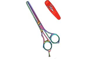 Gifaz Forbici Parrucchiere Professionali Sfoltitura e Taglio in Acciaio Inox e Titanio (Sfoltitura, Titanio(15 CM) + Forbicine)