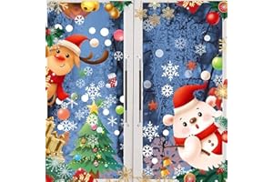 KLYNGTSK 9 arkuszy świątecznych naklejek na okna wielokrotnego użytku świąteczne naklejki okienne samoprzylepne dekoracja świąteczna szklana statyczna naklejka dwustronna świąteczna dekoracja okna do