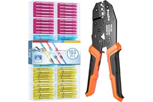 Crimpzange Kabelverbinder Set, Preciva Kabelschuhzange 0.5-6mm² mit 160pcs Schrumpfverbinder