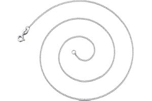 Philip Jones Sterling Silver 16" 18" 20" Inch 1.2mm Fine Italian Curb Chain Necklace