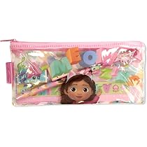 Kit Papeterie 5 Pièces Gabbys Dollhouse - Bloc-notes, Crayon, Gomme, Règle, Taille-crayon - Cadeau Rentrée 3-12 Ans