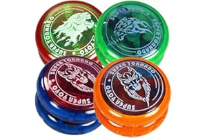 COM-FOUR® 4x Yo-yo con Luce Lampaggiante LED - Yo-yo per Bambini e Adulti Principiante per Imparare Trucchi Fantastici - Super Tornado - Colore Varia