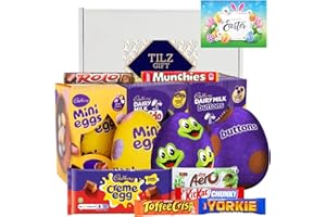 TILZ GEAR Easter Egg Bundle - Cadbury Medium Chocolate Easter Egg - Chocolate Easter Eggs - Cadbury Buttons, Cadbury Mini Egg, Cadbury Freddo, Cadbury Creme Egg Bar, and Chocolate Variery Pack (Pack of 3)