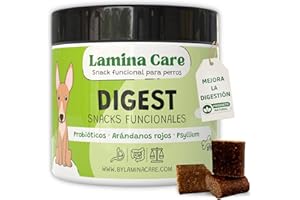 Lamina Care - Snacks con Probióticos Perros para Aparato Digestivo, Mejora la Absorción de Nutrientes y Reduce Gases e Inflamación, Masticables Antidiarreico para Perros, 90 chuches