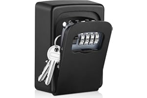 Nestling Wandbefestigte Schlüsselbox für Haus, wasserdichte und Sicherheits Schlüsselschloss Box, Große Kapazität Outdoor Schlüsseltresor Schrank für Ersatzhaus Schlüssel, Schwarz Schlüsselsafe