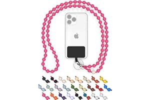 DROP LETSY BEARFOOT DROPLETSY Holzperlen Handykette universal, handgefertigt, Schlüsselband, Kette, Necklace zum Umhängen - kompatibel mit allen Smartphones: Apple iPhone, Samsung Galaxy (ohne Hülle, ThePink)