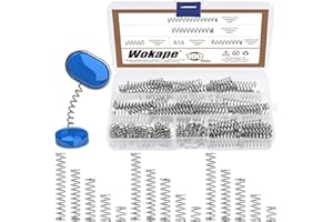Wokape Kit di 100 molle a compressione assortite, 5 misure, mini molle a compressione in acciaio inox, per riparazioni in negozio e casa, diametro filo 1 mm, diametro 8 mm, lunghezza 10/20/30/40/50 mm