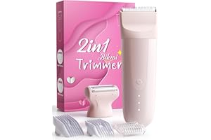 TEETHBLISS Rasuradora Mujer Zona Intima Afeitadora Mujer: Recortadora Corporal 2 Cabezas Cerámica Indoloro Recortando Pelos para Corporal, área Bikini, Axilas, Pierna, Uso Húmedo y Seco IPX7 Impermeable