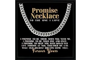Gifted Happiness Promise Necklace for Him Mens Stainless Steel Chain Necklace for Boyfriend Romantic Jewellery Gift with Message Card Sentimental Birthday Present in Gift Box
