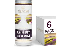 Tom Savano Blackberry Bramble Premium Cocktails Ready To Drink Cans, 6 x 250ml, 8% ABV - Crisp Gin, Blackberry, Lemon & Soda, Bar Quality, Refreshing, Fruity & Sweet