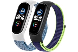 Tobfit Armband Kompatibel mit Xiaomi Mi Band 5 / Mi Band 6 / Mi Band 4 / Mi Band 3 / Amazfit Band 5, Nylon Weiches Atmungsaktives Armband für Mi Band 6/5/4/3 / Amazfit Band 5