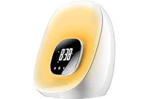 GROOV E Groov-e Light Curve Touch Control FM Radio Alarm Clock with LED Lamp Wake-Up Light & Snooze - White