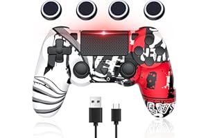 GGiking Wireless Controller für PS4, Game Controller kompatibel mit PS4/Pro/Slim/PC Gamepad mit Turbo/Zurück Taste/Dual Vibration/6-Achsen Gyro Sensor/Touchpanel