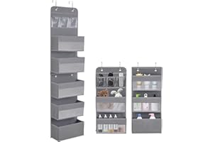 YTACREA Rangement Suspendu Porte, Rangement Suspendu Amovible avec 5 Poches Superposées, Rangement Suspendu Tissu avec 4 Crochets pour Cadres de Porte, Chambres à Coucher, Chambres d'enfants