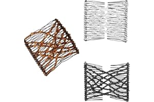 CHENYAYUN 3Pcs Elegant Double Clips Hair Comb Crystal Beads Hair Combs DIY Stretchy Hair Accessories Combs for Women and Girls