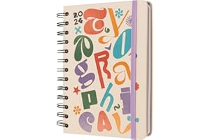 ‎KOKONOTE Kokonote Kalender 2024 Buchkalender Typographical Terminplaner 2024 Planer 2024 11,7 x 16,7 cm Taschenkalender 2024 Klein - Terminkalender 2024