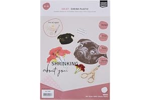 Vaessen Creative 1611-001-Papel plástico Brillante, Blanco, 5 Hojas, Tamaño 21 x 30 cm, Imprime Directamente Diseños Personalizados para Proyectos Divertidos de Arte y Manualidades, Multicolor