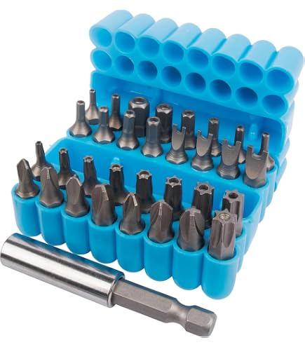 Hiltex 61-Piece Security Bit Set With Magnetic Holder - CR-V Steel, 1/4" Hex, Includes Torx, Hex & More