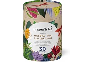 Dragonfly Tea Organic Herbal Tea Gift Collection, (30 teabags), Organic Bags Night Sky Calm, Cape Malay Chai, Mint Garden Digestif, Happy Times Tulsi & Golden Balance Turmeric