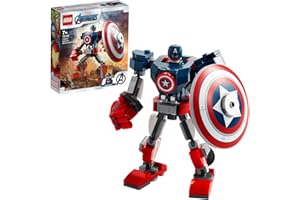 LEGO Super Heroes Marvel Avengers Armatura Mech di Capitan America, Giocattolo Action Figure per Bambini 7+ Anni, 76168