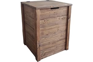 TOTAL WOOD 2012 CASSAPANCA IN LEGNO, Contenitore in Legno, Baule Esterno Interno 45x45x60H CM noce scuro