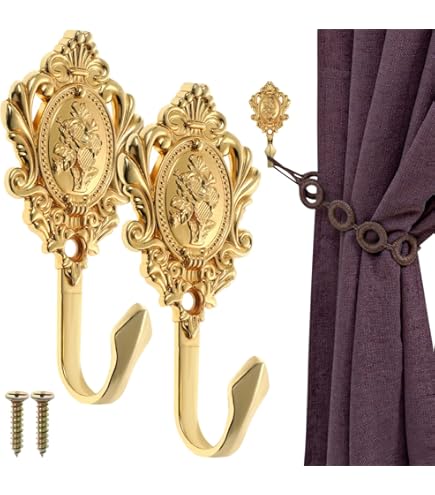 VINSPIRE Ganci Fermatenda In Metallo A Forma Di U, Confezione Da 4, Con Estremità Sferiche, Per Tende E Accessori
