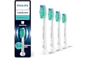 Philips Sonicare C1 ProResults, Genuine Replacement Toothbrush Heads, White, 4 Pack, HX6014/87