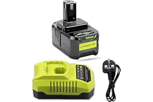 BONADGET 18V 6.0Ah Lithium Battery for ryobi P108 + P117 Charger Compatible with for Ryobi One+ Battery RB18L50 RB18L25 RB18L40 RB18L20 RB18L15 RB18L13 P108 P102 P103 P104 P105 P106 P107