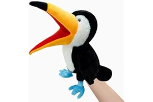 LOMTRATS Marionnettes à Main Oiseaux pour Enfants,comprennent des perroquets, des paons, etc. avec Bouche Ouverte Mobile, parfaites pour raconter des Histoires,Les Cadeaux d'anniversaire