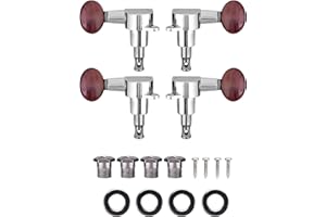 DILWE Piroli Ukulele per Corde Ukulele, 2L2R Argento Chiuso Testa della Macchina Rosso per Ukulele Chitarra a 4 Corde