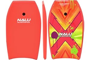 Nalu Bodyboard with Leash 33"/41" Body Board with Crescent Tail and XPE Core