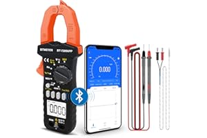 BTMETER BT-7200APP TRMS 6000 conteggi Multimetro a pinza, Amperometro a pinza digitale Bluetooth per corrente alternata/CC Tensione Resistenza Condensatore Frequenza Continuità Temperatura NCV