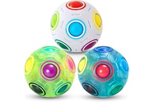 Vdealen Magic Rainbow Ball Set di Palla Magica Palla Antistress Puzzle Arcobaleno Magico Palla da Gioco Giocattoli per Bambini Adolescenti e Adulti Rompicapo per Lo Sviluppo di Abilità 3 Pacchi