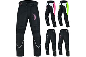 PROFIRST Textile Motorbike Motorcycle Ladies Trousers Waterproof CE Approved Armored Trouser Pant with Detachable Lining (32” Length)