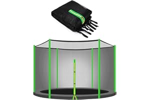 ULTRAPOWER SPORTS Rete di Sicurezza per Trampolino Ø 244 305 366 397 427 cm con 6/8 Pali, Rete di Ricambio con Cerniera Fibbia, Rete di Ricambio per Trampolino da Giardino Rete Esterna Antistrappo, Resistente agli UV