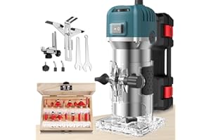 Anbte Rifilatore Fresatrice Elettrica 800W,6,35 mm(1/4 di pollice)28000 G/min-Fresatrice con 15PC la Fresa in Legno Taglialegna Professionale Utensili