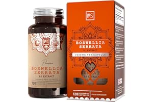 FOCUS FS Boswellia Serrata Capsules | 120 Boswellia Serrata Extract High Strength Capsules - 2000mg per Serving | Frankincense Resin Supplement | Non-GMO, Gluten & Allergen Free | Made in The UK
