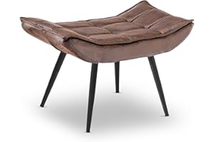 MCombo 4779-2 - Poggiapiedi con gambe in metallo, elegante pouf, per soggiorno, camera da letto, quadrato, 40 x 69 cm, colore: marrone