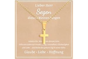 XUANPAI Kreuz Kette Geschenke für Sohn Tochter Halskette - Kinder Kreuzanhänger aus Edelstahl Silber Gold Kreuzkette Geschenke für Teenager Weihnachten Geburtstagsgeschenk für Jungen Mädchen