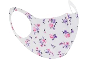 ASAB Unisex Reusable Face Mask Protection Washable Facial Skin Mouth Nose Shield Breathable Anti Smoke Pollution Bike Motorcycle Sport (Purple Pink Flowers)