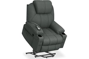 ‎YONISEE YONISEE Fernsehsessel Elektrisch Verstellbar, Aufstehhilfe Massagesessel mit Massage Wärmefunktion Seniorensessel, Relaxliege mit Fußteil, 2 Seitentaschen und Getränkehalter,USB-Anschlüsse