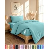 Utopia Bedding 3 Piece Bed Set &ndash; 90 cm Bed (Spa Blue) | Fitted Sheet 90 x 190 cm and Pillowcase (50 x 75 cm) - Duvet Cover 13