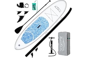 FunWater Nadmuchiwana deska surfingowa Stand Up Paddleboard, kompletna nadmuchiwana deska do paddleboardingu, regulowana, pompka, plecak podróżny, plecak, wodoszczelna, 305 x 76 x 15 cm